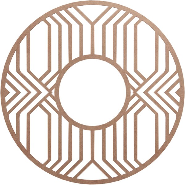 Ekena Millwork Empire Wood Fretwork Pierced Ceiling Medallion, Wood (Paint Grade), 36"OD x 13 1/8"ID x 3/8"T CMWP36X36X0375EPMF - main